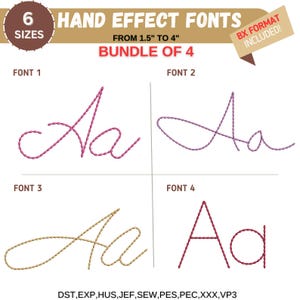 Hand Chain Stitch Font Dense Chain Machine Embroidery Designs, Script Font, A-Z sorted, Monogram fonts, 6 Sizes, BX format, Instant Download