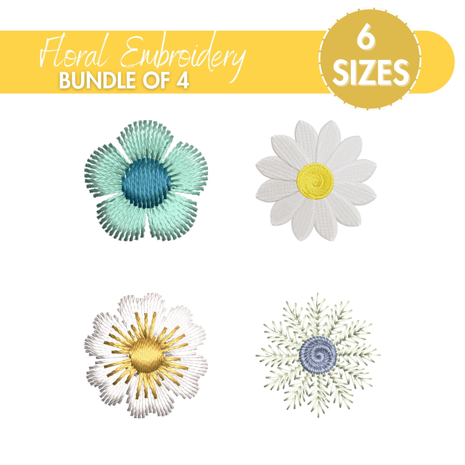 Mini Flower Machine Embroidery Designs, Autumn Embroidery File, Boho ...