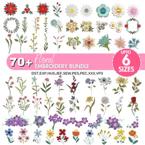 Flowers Machine Embroidery Designs, Mini Flower Designs, Birth Month Flowers, Botanical, Boho Floral Embroidery, 6 Sizes, Instant Download
