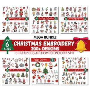 Wzory haftu świątecznego, elementy choinki, bożonarodzeniowe motywy bożonarodzeniowe, pliki do haftu maszynowego zimowego bałwana, 6 rozmiarów, natychmiastowe pobranie