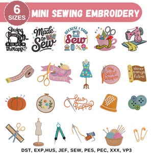 Mini Blumen Nähen Herzschlag Stickmuster, Split Nähwerkzeug & Nähmaschine, Tailor Theme Stickdateien, DST PES, Instant Download