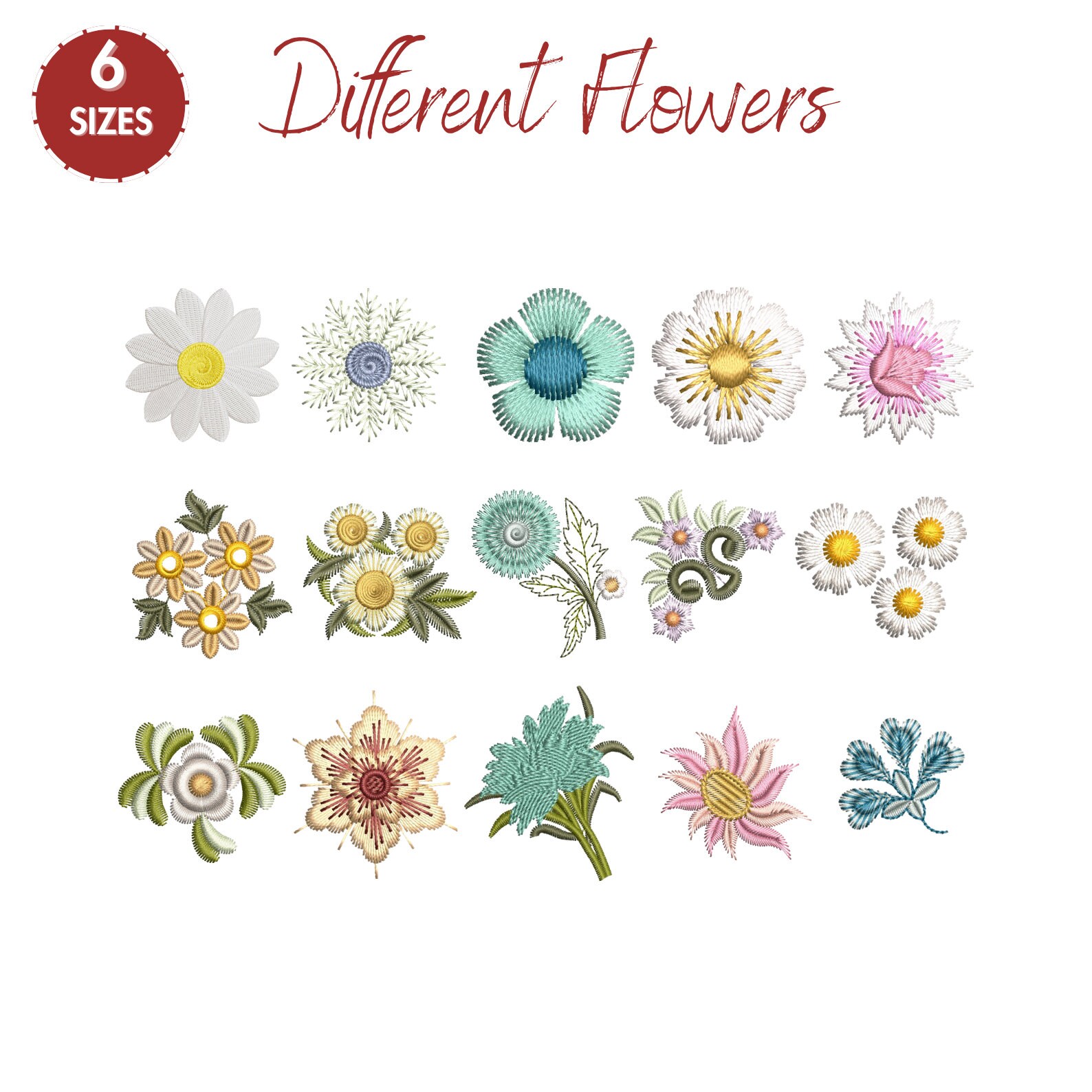 Flowers Machine Embroidery Designs, Mini Flower Designs, Birth Month ...