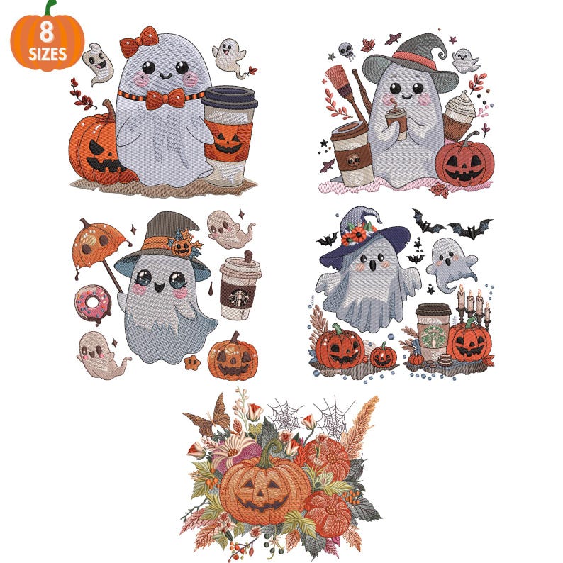 Halloween Embroidery Designs, Spooky Season Embroidery, Minimalist