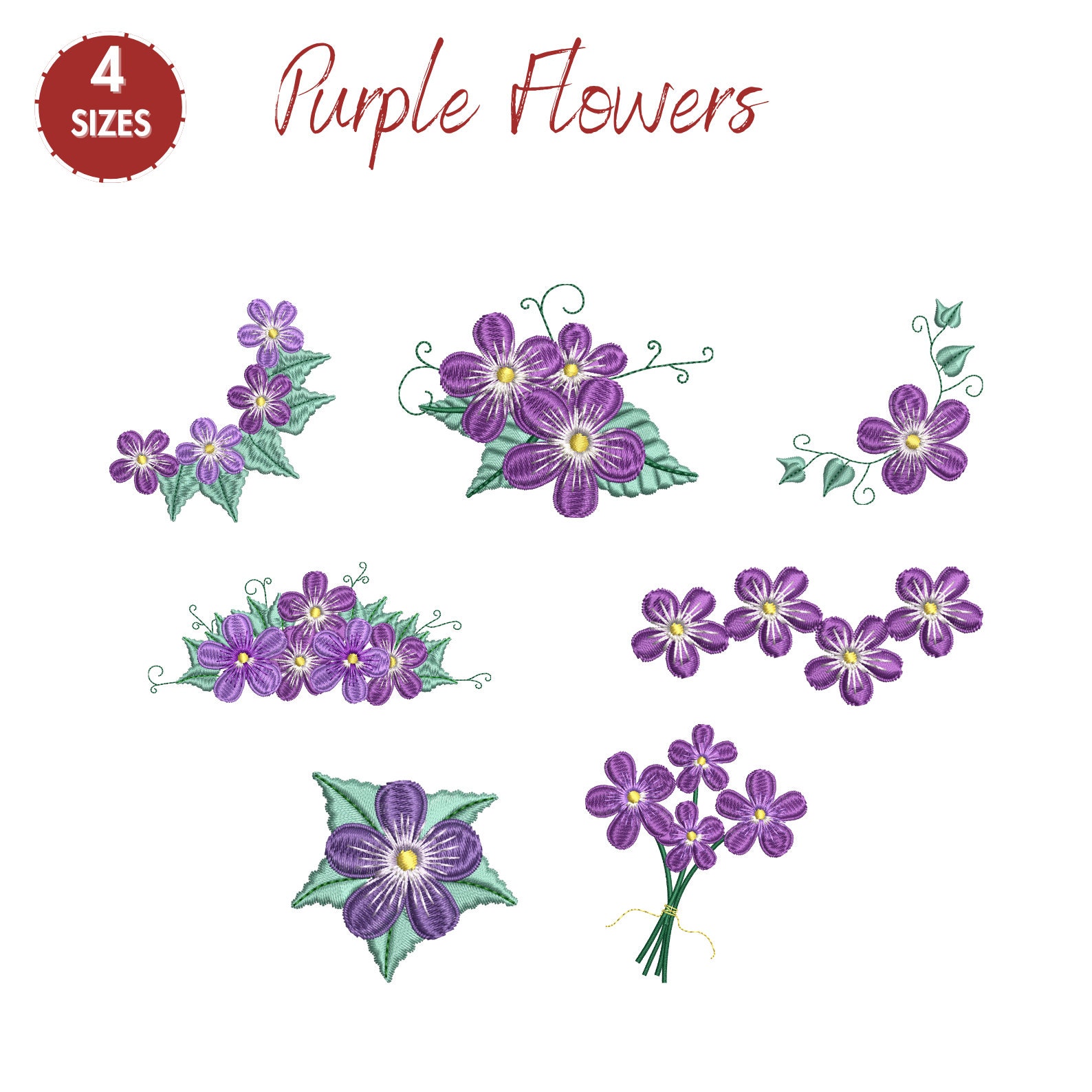 Flowers Machine Embroidery Designs, Mini Flower Designs, Birth Month ...