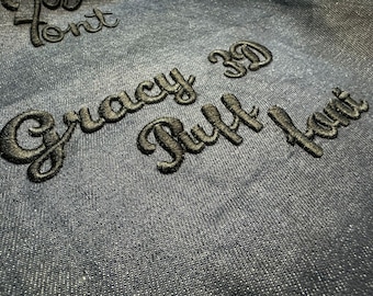 Gracy 3D Puff Font Machine Diseños de bordado, diseños de alfabeto completo, letras mayúsculas minúsculas, fuente PES DST BX - 4 tamaños-Descarga instantánea