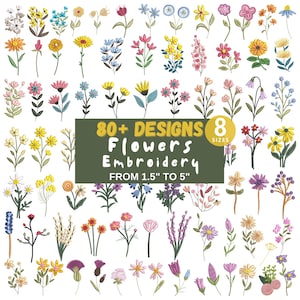 Blumenmuster, Maschinenstickerei, 8 Größen, 100% Stickdatei, 8 Größen, Instant Download