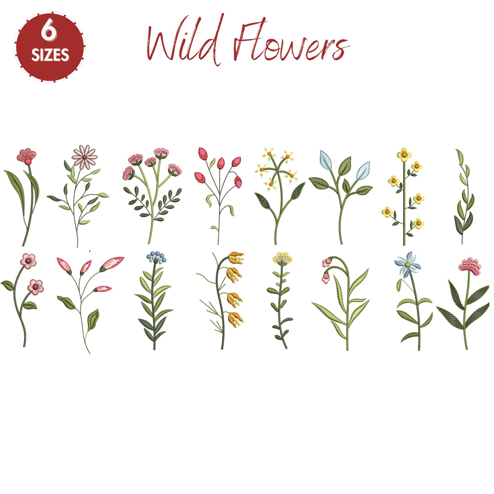 Flowers Machine Embroidery Designs, Mini Flower Designs, Birth Month ...