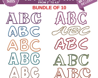 Applique Embroidery Font, Applique Alphabet, Machine Embroidery Design, BX Format, Alphabet PES Font, Uppercase, 6 sizes - Instant Download
