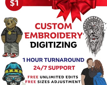 Custom Embroidery Digitizing Service, Logo Digitizing, Image Digitizing, Digitizing Embroidery, Customized Embroidery Design