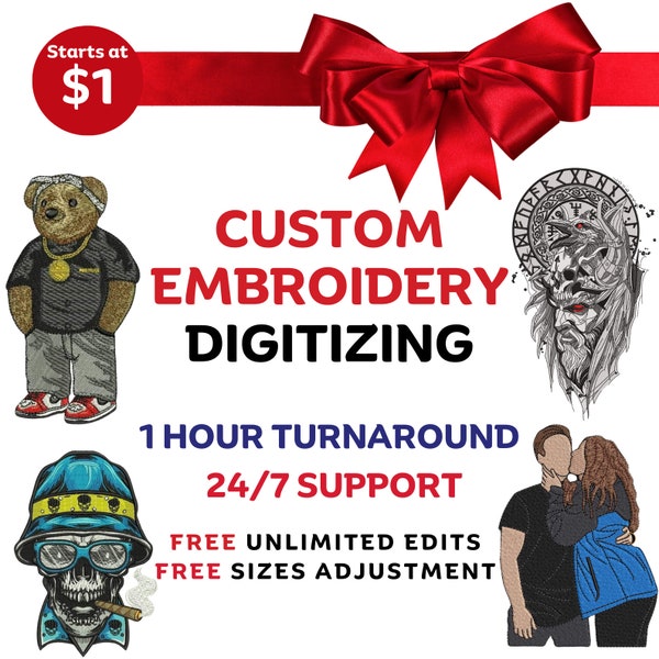 Custom Embroidery Digitizing Service, Logo Digitizing, Image Digitizing, Digitizing Embroidery, Customized Embroidery Design