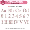 Floral Font Machine Embroidery Designs, A-Z Full Flower Alphabet, Uppercase Lowercase Letters, Numbers, BX Format, 6 sizes, Instant Download