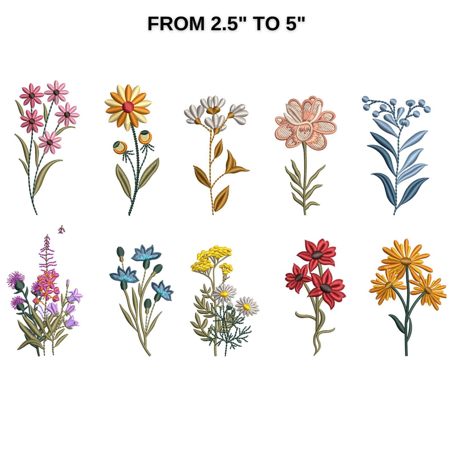 Flowers Machine Embroidery Designs, Mini Flower Designs, Birth Month ...