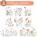 Wildflower Meadow Machine Embroidery Design, Cottagecore Wild Flowers, Boho Flower, Wildflower Embroidery Bundle, 5 Sizes, Instant Download