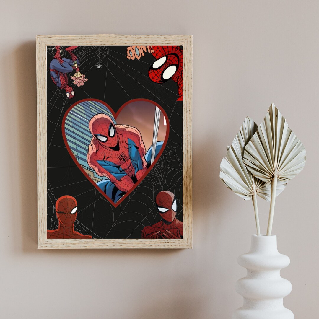 Spiderman Poster spiderman Wall Art Spiderman Canvas Print Etsy