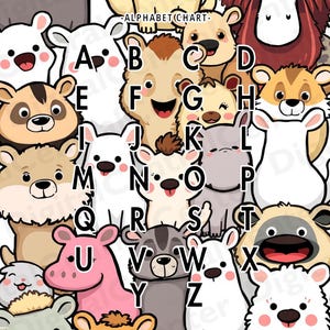 Póster de Animales del ABC n.° 1 (33 x 48 cm), ideal para profesores, aulas, guarderías, salas infantiles, aprendizaje y educación.