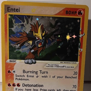 Entei Gold Star English 2005 - Perfect Gift for Poke fans - NOT real just for show - Proxy NOT replica