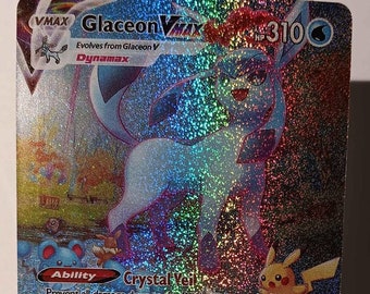 Glaceon VMAX - Evolving Skies - 209/203 / Secret Rare - Perfect Gift for Poke fans - NOT real just for show - Proxy NOT replica