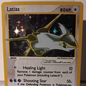 Latias Gold Star English 2004 - Perfect Gift for Poke fans - NOT real just for show - Proxy NOT replica