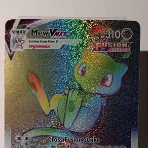 Mew VMAX - Fusion Strike - 268/264 / Secret Rare - Perfect Gift for Poke fans - NOT real just for show - Proxy NOT replica