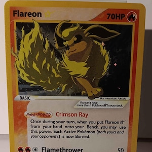 Flareon Gold Star English 2007 - Perfect Gift for Poke fans - NOT real just for show - Proxy NOT replica