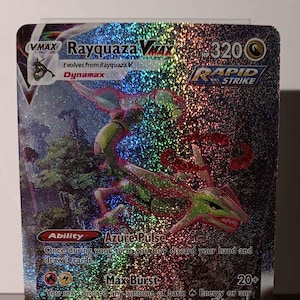 Rayquaza VMAX - Evolving Skies - 218/203 / Secret Rare - Perfect Gift for Poke fans - NOT real just for show - Proxy NOT replica