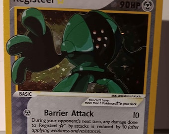 shiny registeel pokemon card Basic Registeel HP 130 Raging Hammer Attack Rarity Gray Metal Pokmon