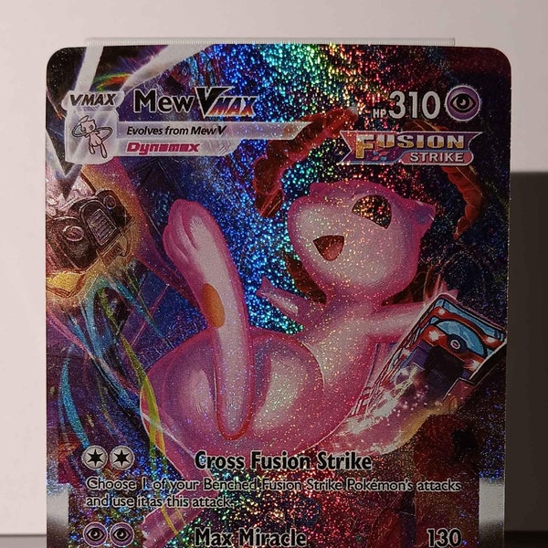 Mew VMAX - Fusion Strike - 269/264 / Secret Rare - Perfect Gift for Poke fans - NOT real just for show - Proxy NOT replica