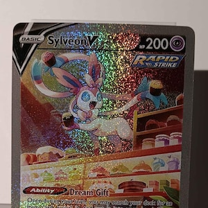 Sylveon V - Evolving Skies - 184/203 / Ultra Rare - Perfect Gift for Poke fans - NOT real just for show - Proxy NOT replica