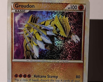 Groudon (Shiny) - Call of Legends (CL) - SL7 / Shiny Holo Rare - Perfect Gift for Poke fans - NOT real just for show - Proxy NOT replica