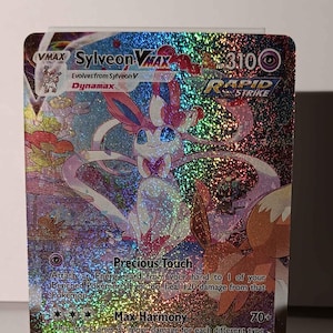 Sylveon VMAX - Evolving Skies - 212/203 / Secret Rare - Perfect Gift for Poke fans - NOT real just for show - Proxy NOT replica