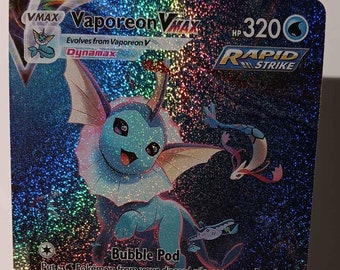 Vaporeon VMAX - Sword & Shield Promo - SWSH182 / Promo - Perfect Gift for Poke fans - NOT real just for show - Proxy NOT replica