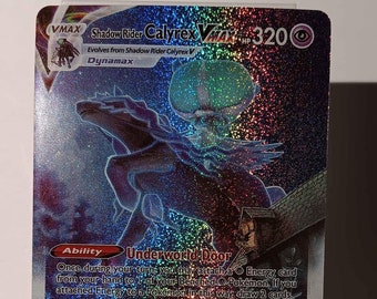 Shadow Rider Calyrex VMAX - Chilling Reign - 205/198 / Secret Rare - Perfect Gift for Poke fans - NOT real just for show - Proxy NOT replica