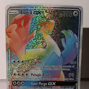 Lugia GX - Lost Thunder - 227/214 / Secret Rare - Perfect Gift for Poke fans - NOT real just for show - Proxy NOT replica