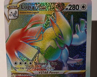 Lugia VSTAR - Silver Tempest - 202/195 / Secret Rare - Perfect Gift for Poke fans - NOT real just for show - Proxy NOT replica