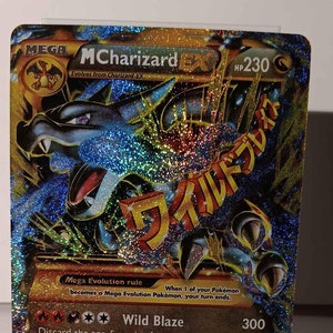 Mega Charizard EX - Flashfire - 108/106 / Secret Rare - Perfect Gift for kids or Poke fans-NOT real - Proxy NOT replica-Might not be perfect