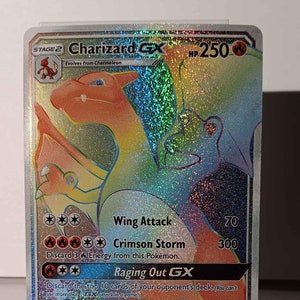 Charizard GX - Burning Shadows - 150/147 / Secret Rare - Perfect Gift for Poke fans - NOT real just for show - Proxy NOT replica