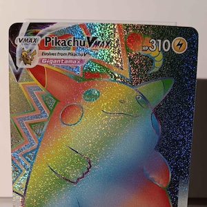 Pikachu VMAX - Vivid Voltage - 188/185 / Secret Rare - Perfect Gift for Poke fans - NOT real just for show -Proxy NOT replica