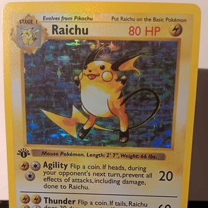 Raichu 1st Edition Shadowless - Perfect Gift for Kids or Poke Fans