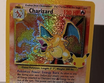 Charizard - Celebrations: Classic Collection - 4/102 / Classic - Perfect Gift for Poke fans - NOT real just for show - Proxy NOT replica