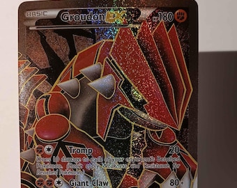 Groudon EX - Dark Explorers - 106/108 / Ultra Rare - Perfect Gift for Poke fans - NOT real just for show - Proxy NOT replica
