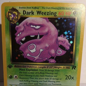 Dark Weezing Team Rocket 1st Edition-Perfect Gift for kids or Poke fans - NOT real just for show - Proxy NOT replica-Might NOT be perfect