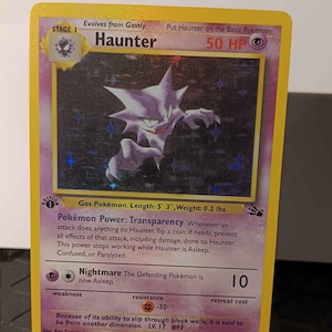 Haunter 1st Edition Fossil Proxy - Perfect Gift for kids or Poke fans - NOT real just for show - Proxy NOT replica - Might NOT be perfect
