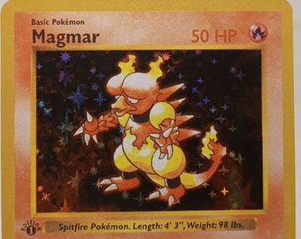 ポケモンカードゲーム Magmar 1st edition shadow less PSA 8 - Pokemon MAGMAR - 1st EDITION Shadowless Base Set