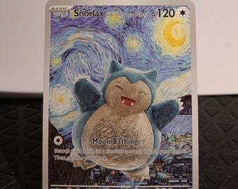 Snorlax with The Starry Night Van Gogh Inspired - Perfect Gift for Poke fans - NOT real just for show - Proxy NOT replica
