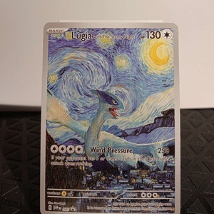 Lugia With the Starry Night Gold Metal Pokemon Card Van Gogh - Etsy