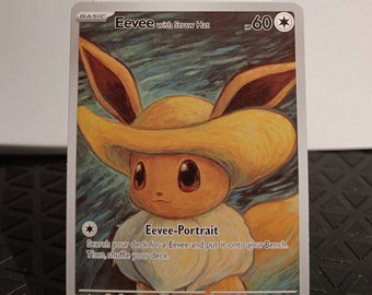 Eevee With Straw Hat - Perfect Gift for Poke Fans - NOT Real Just