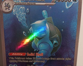 Blastoise Evolution 151 English - Perfect Gift for kids or Poke fans-NOT real just for show-Proxy NOT replica-Might NOT be perfect