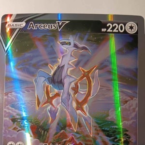 Arceus V - Brilliant Stars - 166/172 / Ultra Rare - Full Art Jumbo - Perfect Gift for Poke fans - NOT real just for show - Proxy NOT replica