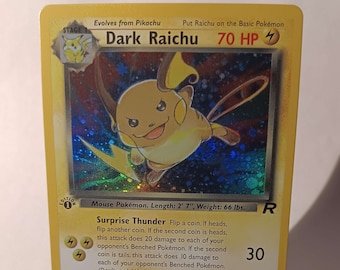 shiny dark raichu pokemon card Amazon.com: Wizards of the Coast Pokemon Fossil Rare Card #29 Raichu  Trading Card : Toys & Games main image 1