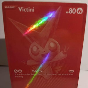Red Victini Black Bolt 171/086 - Perfect Gift for kids or Poke fans-NOT real just for show-Proxy NOT replica-Might NOT be perfect